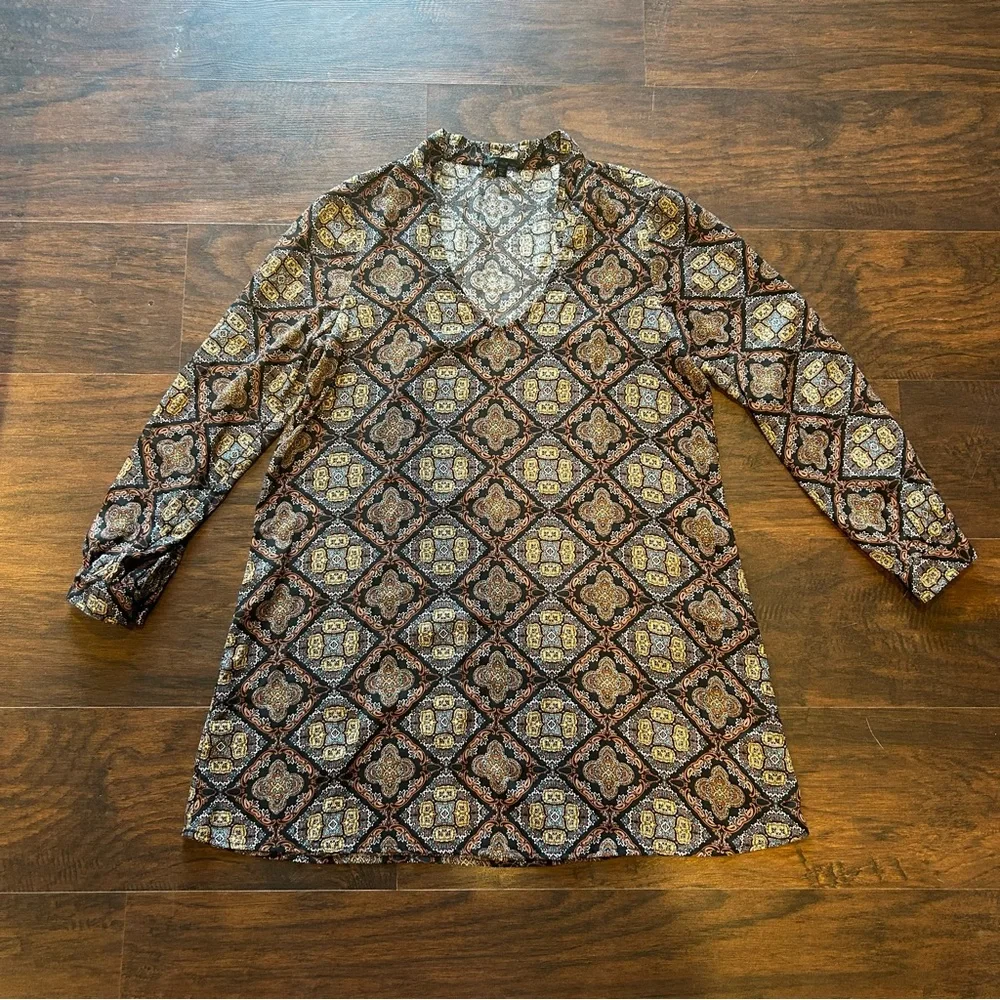 BeBop Black and Brown Long Sleeve Dress - Picture 2 of 7